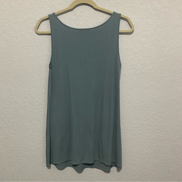 Eileen Fisher Women Blue 100% Silk Long Tank Top - Picture 5 of 5